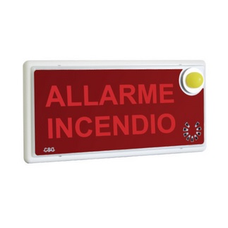 Cartello Allarme Antincendio Vsafety – Corno Allarme – 300x400 Mm – Plastica Rigida Rossa – Conforme EN ISO 7010